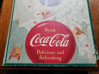 Vintage Rare 1954 Coca Cola Delicious Cardboard Sign Soda Fountain Antique Old 5