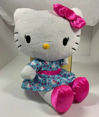 Hello Kitty 10 " Inch Plush Sitting With Blue Dress