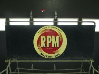 Vintage Rpm Oil Double Sided Sign Display Rack Gas Station