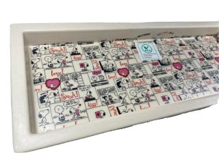 Snoopy Peanuts Love Comic Strip Eco Friendly Bamboo Serving Tray Plate Rectangle