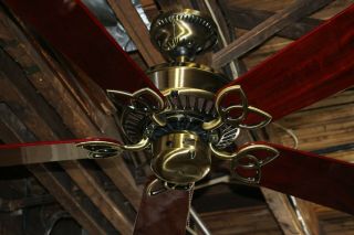 Vintage Casablanca Lady Delta Antique Brass 42 " Ceiling Fan Made In Usa Restored