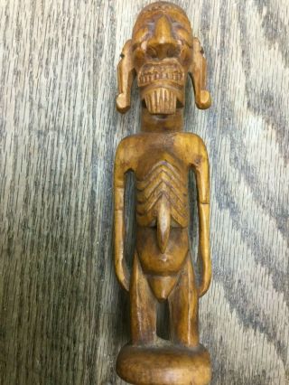 Vintage Easter Island Moai Kavakava Carved Wood Figure Pristine