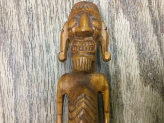 VINTAGE EASTER ISLAND Moai Kavakava carved wood figure PRISTINE 3