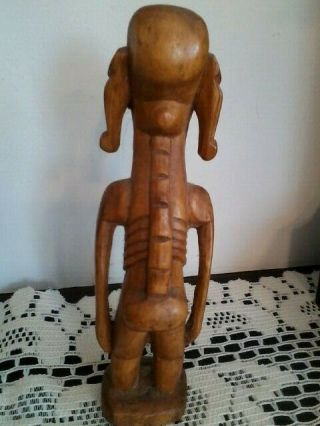 VINTAGE EASTER ISLAND Moai Kavakava carved wood figure PRISTINE 6