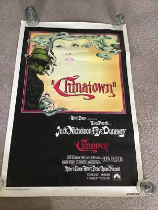 Vintage Movie Origi Poster 27x41 1974 Chinatown Jack Nicholson Roman Polanski