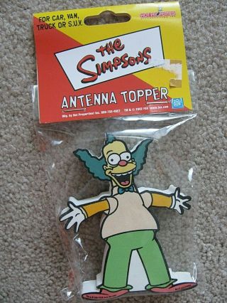 2002 The Simpsons Krusty Antenna Topper For Car Van Ruck Or Suv In Bag