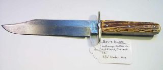 Vintage Bowie Knife By Challenge Cutlery Co. ,  Sheffield,  England,  8 3/4 " Blade