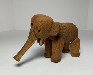 Vintage Kay Bojesen Wood Elephant Mid Century Modern Signed Denmark