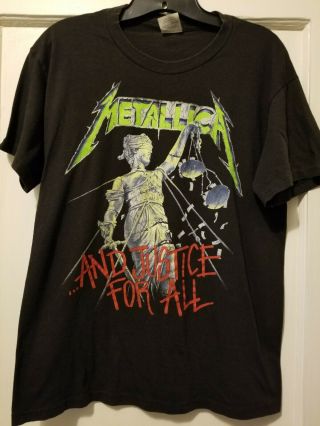 Vintage 1989 Metallica And Justice For All Tour T - Shirt Large