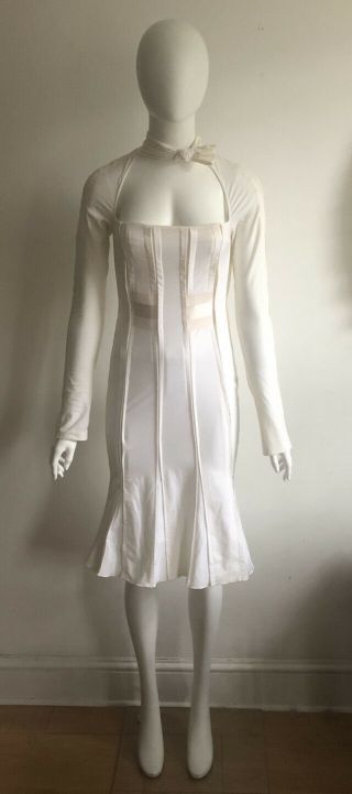Gucci By Tom Ford White Panelled Dress 2004 Size 40 Vintage
