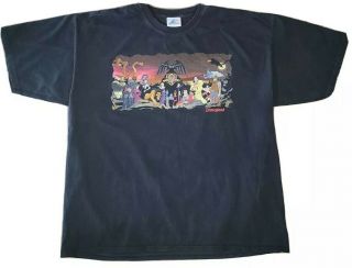 Vintage 90s Disney Villains T Shirt Black Xxl Faded Movie Promo Scar Cruella