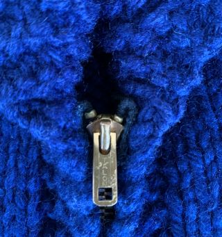 Vintage L/XL Cowichan Talon Zipper Full Zip Handknit Sweater Salmon Fish Waves 4