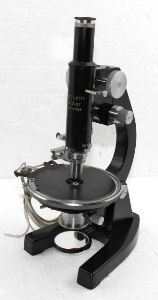 Leitz Wetzlar Vintage Monocular Polarization Microscope With Heating Table