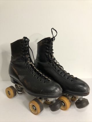 Vtg Riedell Roller Skates Size 9 1/2 Snyder Skate Deluxe W/ Powell Bones