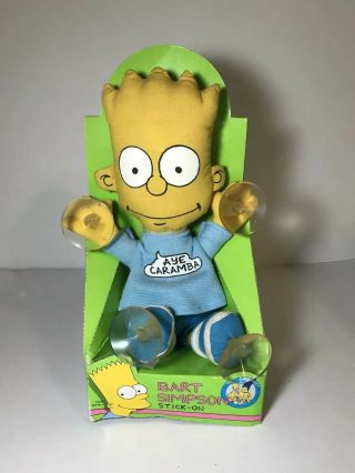 Vintage 1990 Simpsons Bart Simpson Car Suction Cup Stick - On Plush Doll