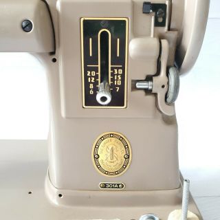 Vintage Beige Singer 301A Sewing Machine & 2