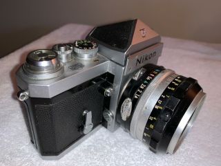 Nikon F,  serial 6531479,  vintage camera with 50mm lens,  eye level prism plus 1 4