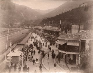 Vintage 1884 Photograph Of Hong Kong Racecourse