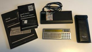Vintage Trs - 80 Pc - 1 Pocket Computer With Cassette Interface,  Case And Manuals