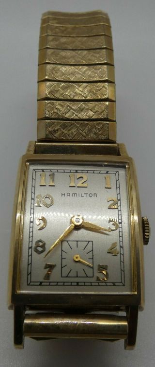 Vintage Hamilton Watch 10k Gold (bf Goodrich 30 Year Award) All