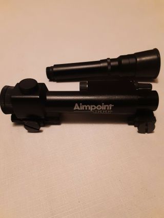 Vintage Aimpoint 1000 Red Dot Sight With 3x Extension Made In Sweden