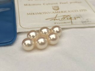 Vintage Mikimoto 6 Loose Akoya Pearl 6.  5mm Aaa