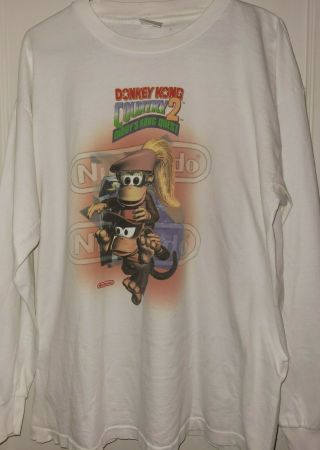 Vintage 90s Men’s Donkey Kong Country 2 Diddy Kong’s Shirt Xl Nintendo