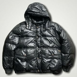 Polo Ralph Lauren Down Filled Puffer Jacket Size Xl Nylon Shell Black Vintage