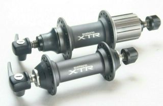 Shimano Xtr M950 Front & Rear Hub Set W/ Skewers 32h 28h Fh - M950 Hb - M950 Vintage