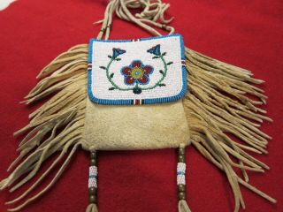 ladies PRISTINE RENDEZVOUS mountain man NATIVE AMERICAN VINTAGE BEADED POUCH 6