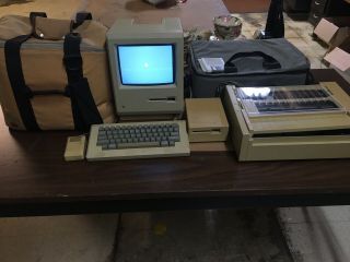 Vintage Apple Macintosh 512k - M0001w Keyboard,  Mouse,  Drive,  Printer,  Cases