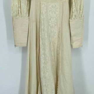 Gunne Sax vintage Size 7 Cottage Core white Cream lace long sleeve maxi Dress 2