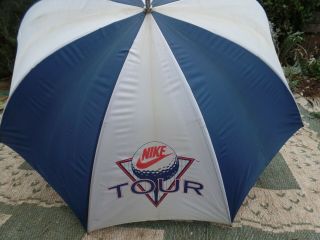 Vintage Nike Golf Tour Umbrella Swoosh Blue White