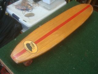 Vintage 1960s Wood Skateboard " Oahu Surf Skate Board " Chicago Clay Trucks - Rare