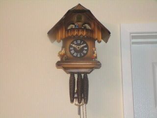 Musical Black Forest Chalet 3 Weight Cuckoo Clock By Hubert Herr Triberg Germany