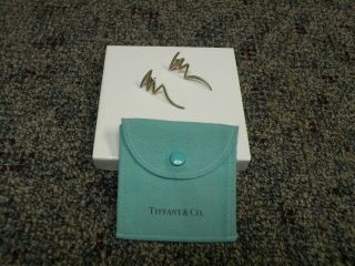 Rare Vintage Paloma Picasso Tiffany Co.  Sterling 92.  5 Zig Zag Scribble Earrings