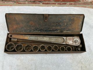 Vintage Early Snap On 5/8 Socket Set With Case 1927 Old
