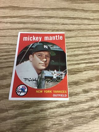 Mickey Mantle 1959 Topps Card 10 York Yankee Hall Of Famer