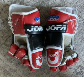 vintage JOFA 686M leather hockey gloves 686 CHICAGO BLACKHAWKS rare NHL 4