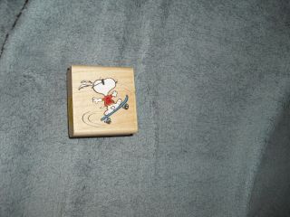 Rare Vintage Peanuts Snoopy Joe Cool Wooden Rubber Stamp Valentine Gift