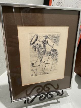 Salvador Dali - Don Quixote - Vintage Etching Signed Collectors Guild