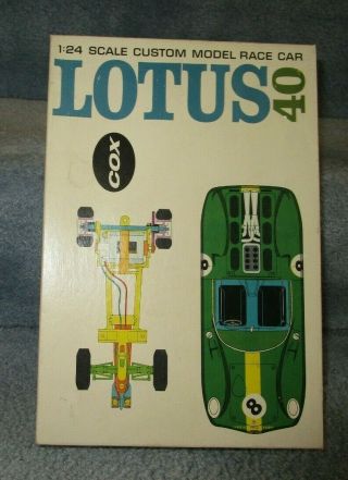 Boxed Vintage Cox Lotus 40 1960’s Slot Car 1/24 Scale & 2nd Car & Frame & Brake