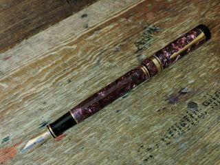 Old Vintage Red Marble Gt Parker Duofold Centennial 14k Gold Nib Fountain Pen Uk