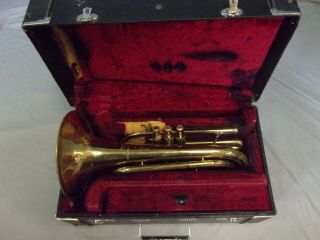 Vintage F.  E.  Olds & Son Fullerton Calif.  Flugabone/marching Trombone,  Case