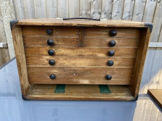 Vintage Moore & Wright 7 Drawer Engineers Tool Chest Cabinet Tool Box 2
