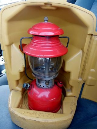 Vintage 1958 Red Coleman Lantern 200A Single Mantle Dirty Needs cleaned 5