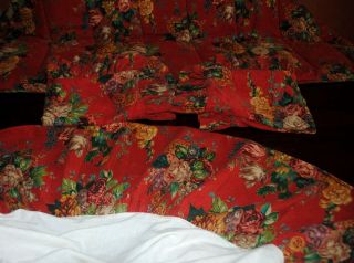 4 Pc Ralph Lauren Aylesbury Queen Full Sz Heavy Vtg Comforter 2 Shams Bed Skirt