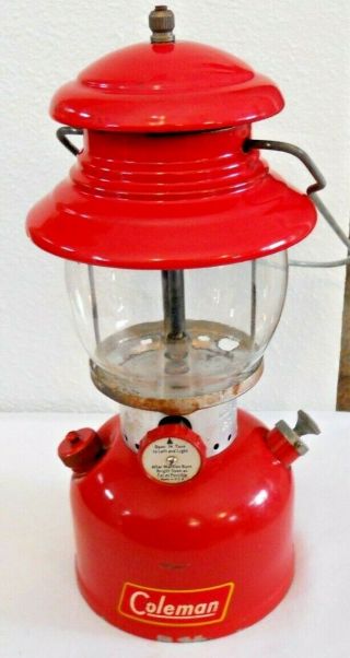 Vintage Coleman Single Burner Red Lantern,  Model 200a,  Dated 5 - 53