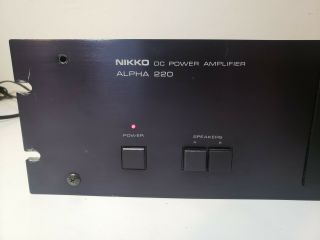 Vintage Nikko ALPHA 220 DC Stereo Power Amplifier Amp Rack Mount Made in Japan 3