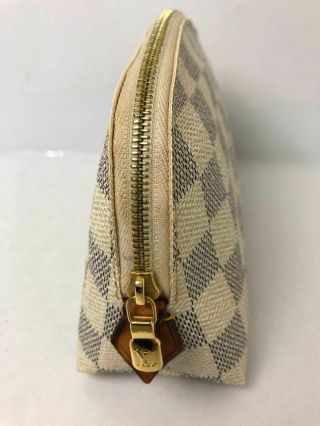 Louis Vuitton Monogram Azur Damier Vanity Hand Bag Purse Cosmetic Case Pouch 3